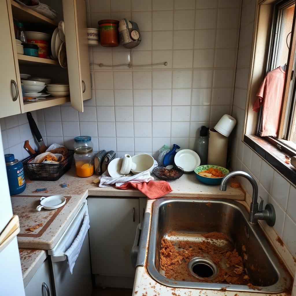 Kitchen before cleaning